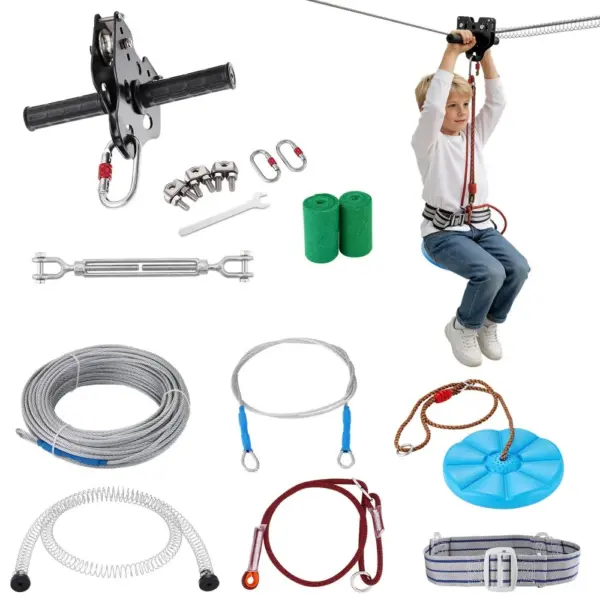 VEVOR Zipline Kit for Kids and Adult Stainless steel 160 ft product image 1