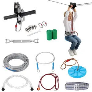 VEVOR Zipline Kit for Kids and Adult Stainless steel 60 ft product image 1