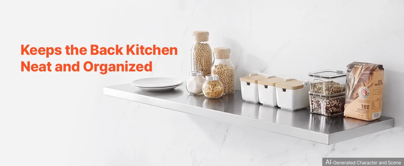 VEVOR 12 x 48 in Stainless Steel Shelf, Foldable Wall Mount Restaurant Kitchen