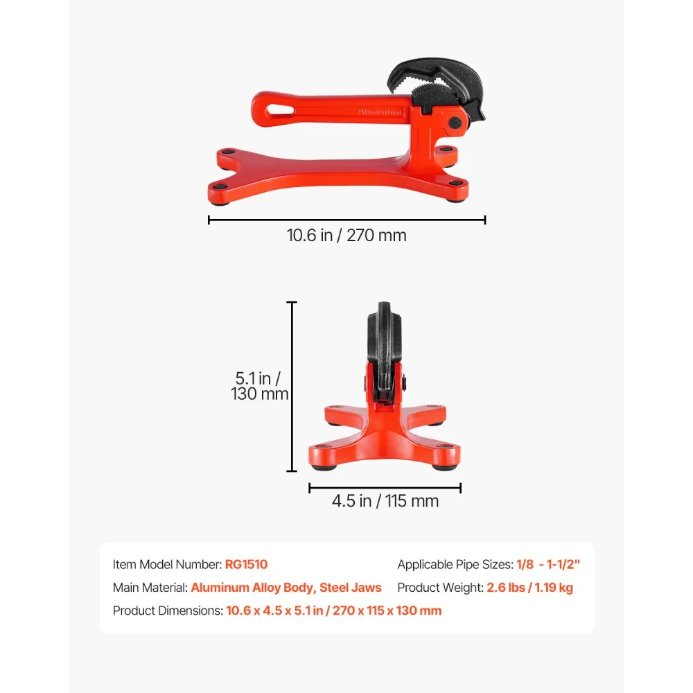 VEVOR pipe vise package contents