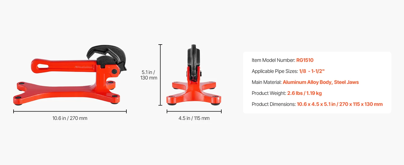 VEVOR portable pipe vise stable non slip base