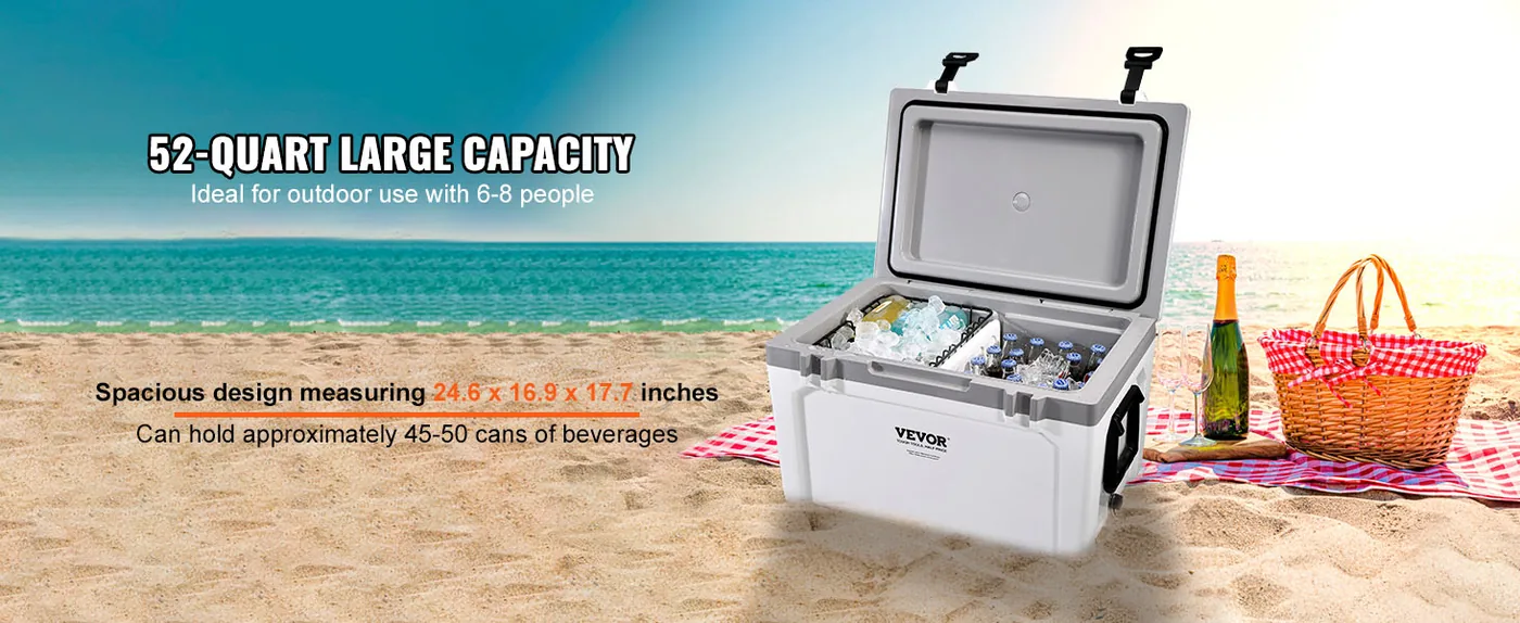 VEVOR Insulated Portable Cooler 55QT feature 1