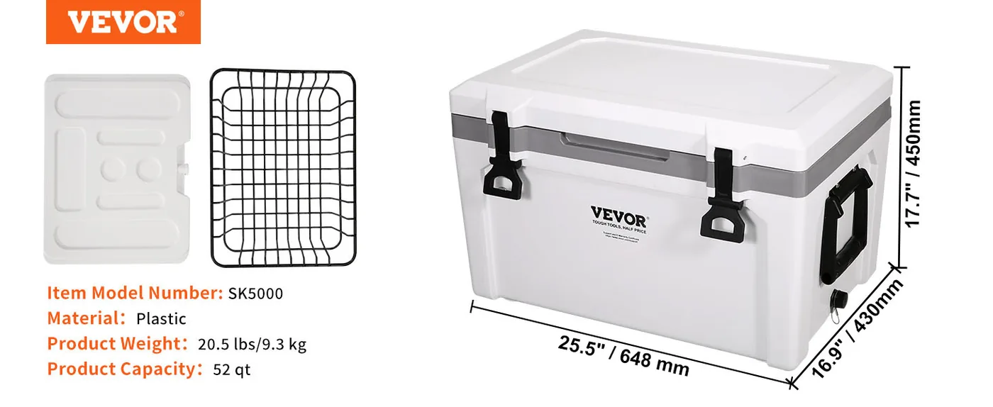 VEVOR Insulated Portable Cooler 55QT feature 4