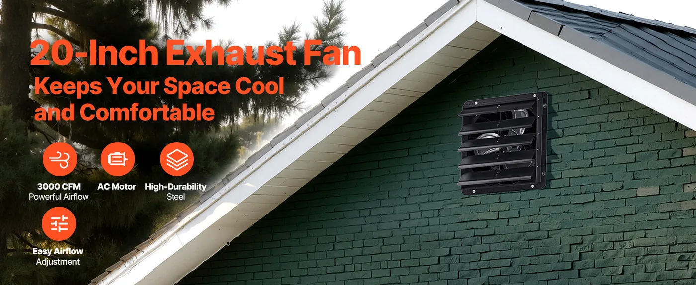 VEVOR 20 inch Shutter Exhaust Fan 20 inch/With Speed Control overview