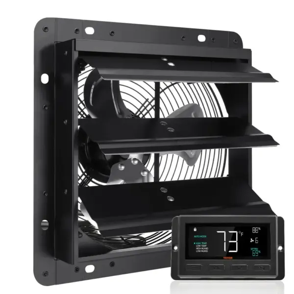 VEVOR Shutter Exhaust Fan 10 inch With Temperature Humidity product image 1
