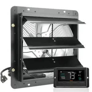 VEVOR Shutter Exhaust Fan 14 inch With Temperature Humidity product image 1