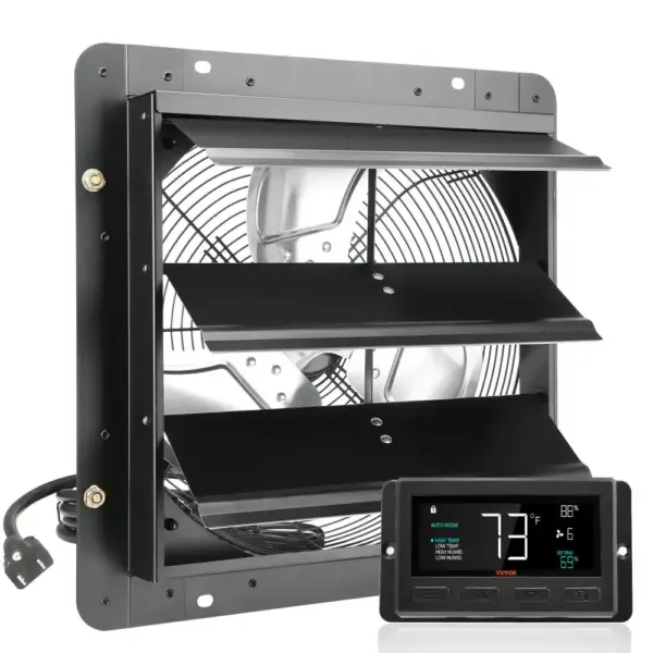 VEVOR Shutter Exhaust Fan 14 inch With Temperature Humidity product image 1