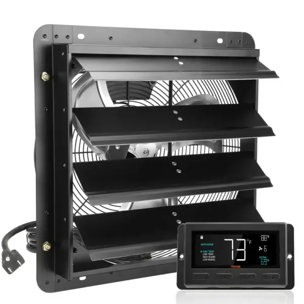 VEVOR Shutter Exhaust Fan 16 inch With Temperature Humidity product image 1