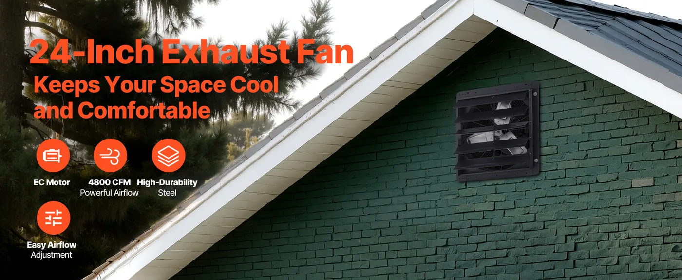 VEVOR 24 inch shutter exhaust fan overview