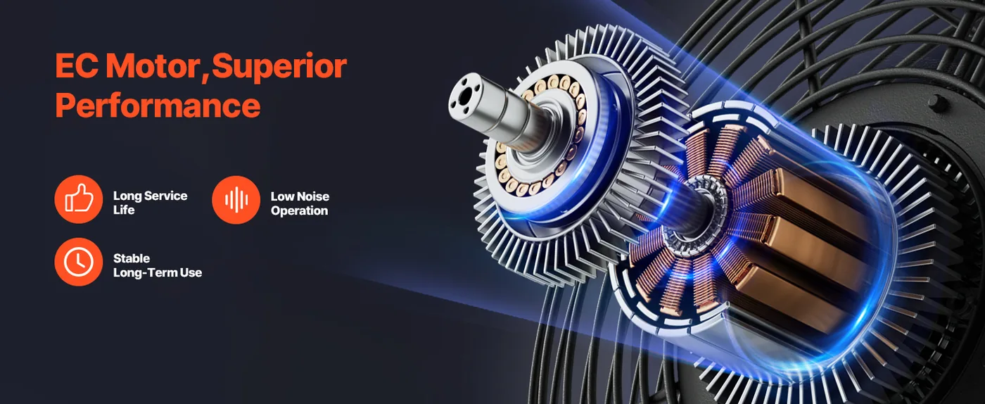 VEVOR 24 inch Shutter Exhaust Fan 2900 CFM Wall Mount Premium Motor