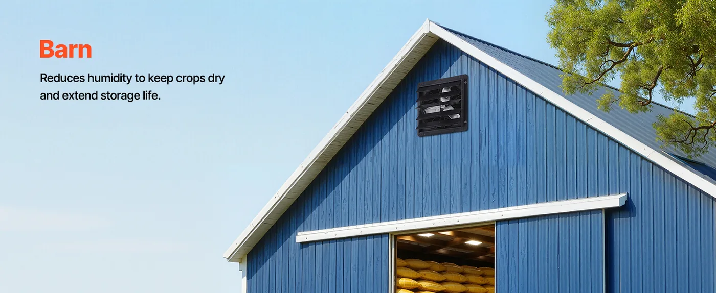 VEVOR 24 inch Shutter Exhaust Fan 2900 CFM Wall Mount Attic