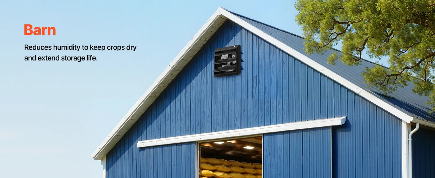 VEVOR 12 inch Shutter Exhaust Fan 1500 CFM Wall Mount Attic