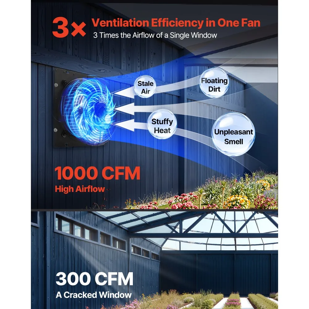 10 inch shutter exhaust fan wall mounted in garage