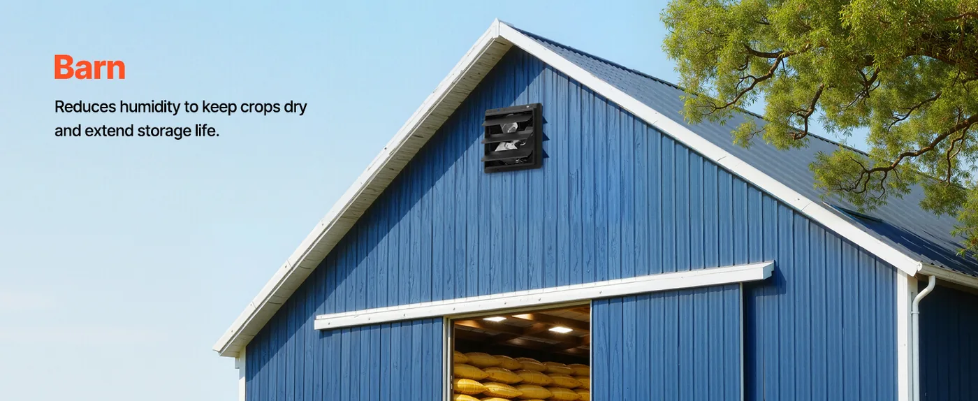 VEVOR 10 inch Shutter Exhaust Fan 1000 CFM Wall Mount Attic