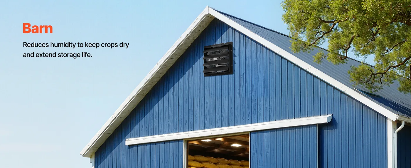 VEVOR 16 inch Shutter Exhaust Fan 2900 CFM Wall Mount Attic