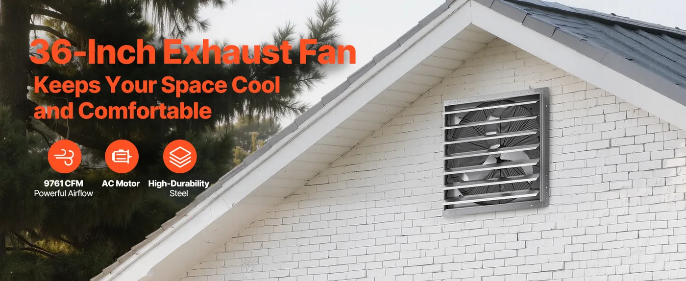 VEVOR 36 inch shutter exhaust fan overview