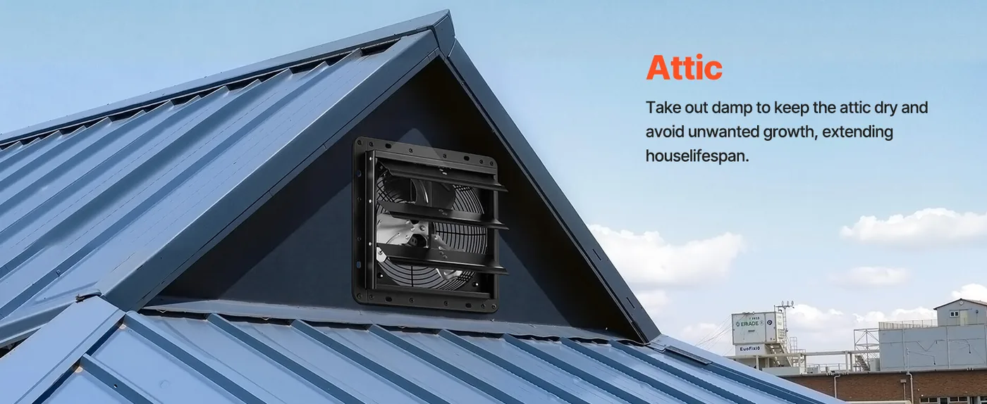 VEVOR 10 inch Shutter Exhaust Fan 900 CFM Variable Speed Attic