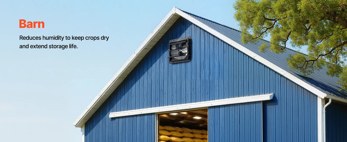 VEVOR 10 inch Shutter Exhaust Fan 900 CFM Variable Speed Barn