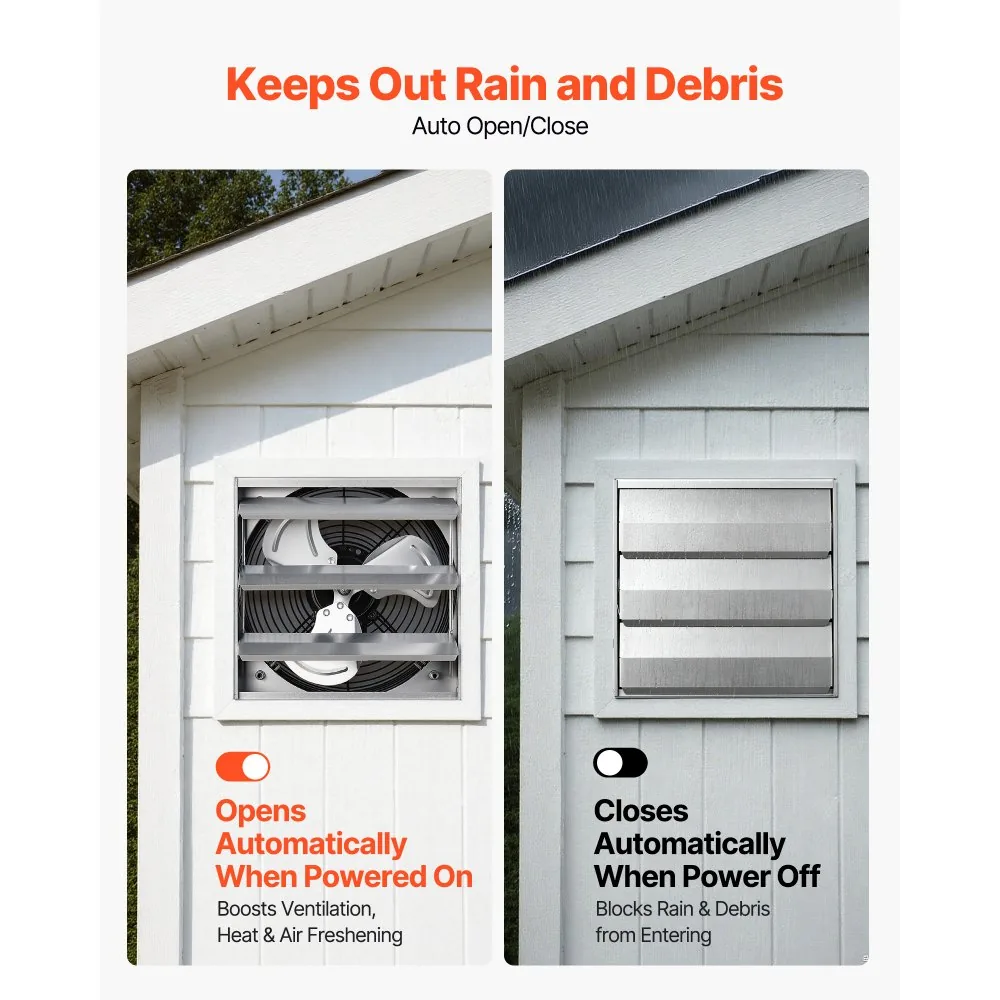 steel housing shutter exhaust fan durable build