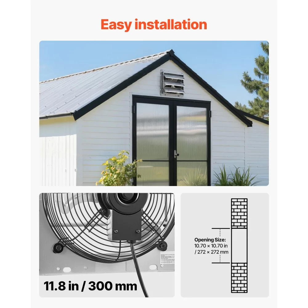 10 inch shutter exhaust fan dimensions