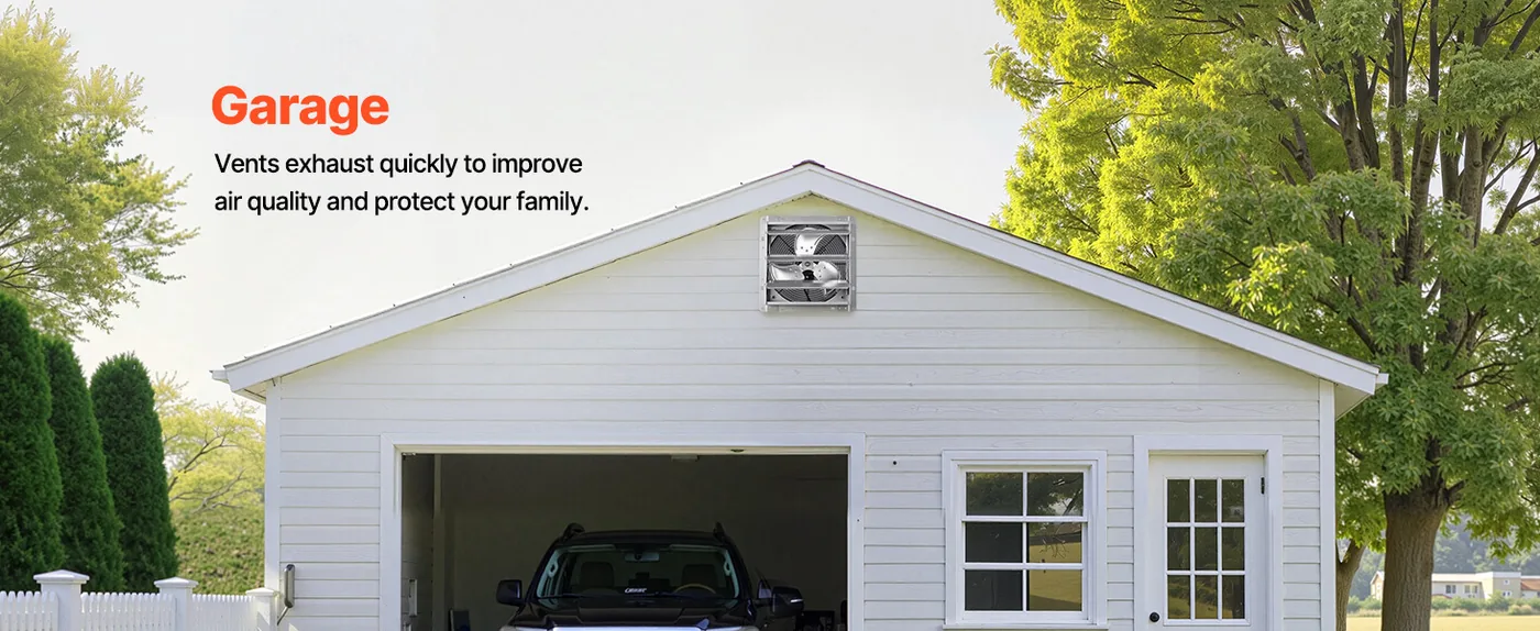 VEVOR 12 inch Shutter Exhaust Fan 1347 CFM Wall Mount Garage