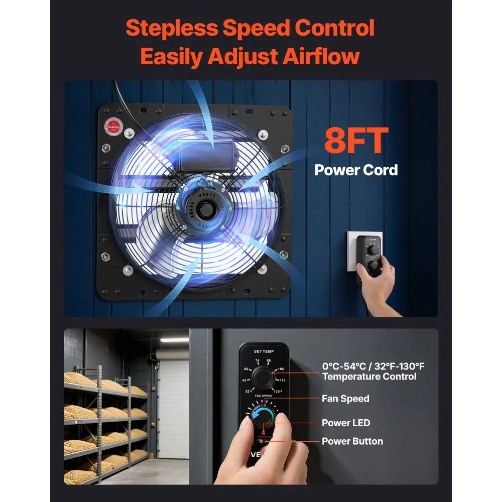 12 inch shutter exhaust fan dimensions