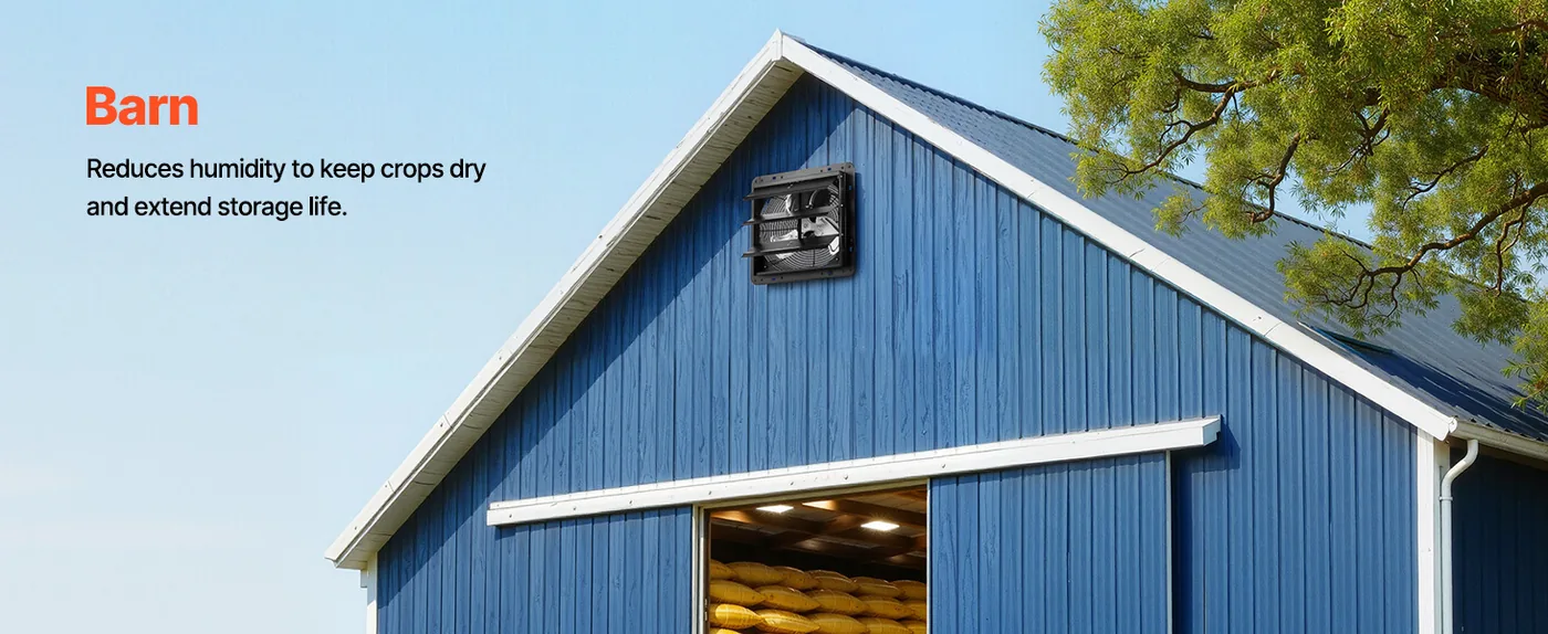 VEVOR 12 inch Shutter Exhaust Fan 1100 CFM Variable Speed Barn