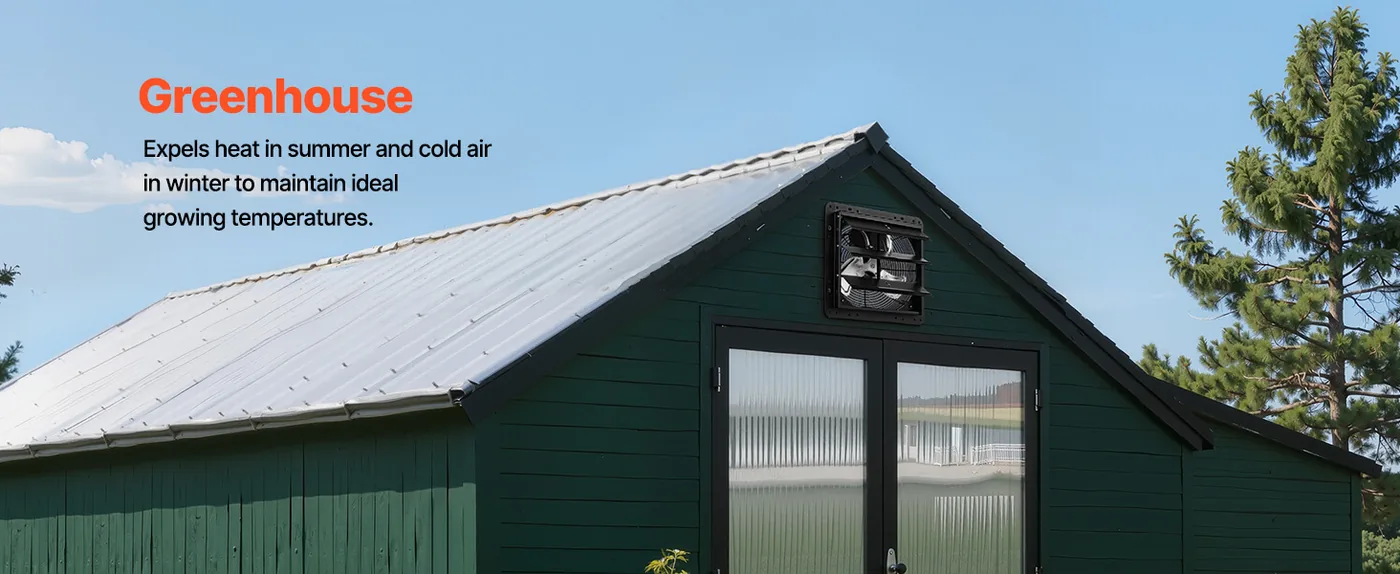 VEVOR 12 inch Shutter Exhaust Fan 1100 CFM Variable Speed Greenhouse
