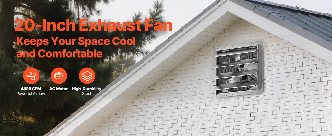 VEVOR 20 inch shutter exhaust fan overview