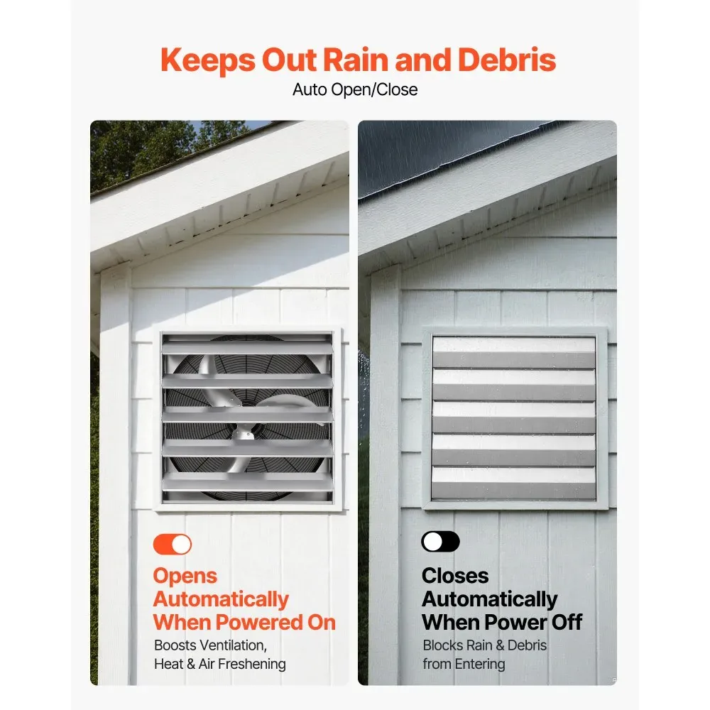 steel housing shutter exhaust fan durable build