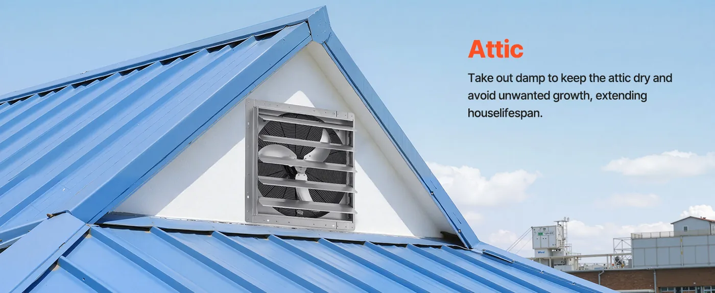 VEVOR 24 inch Shutter Exhaust Fan 7030 CFM Wall Mount Attic