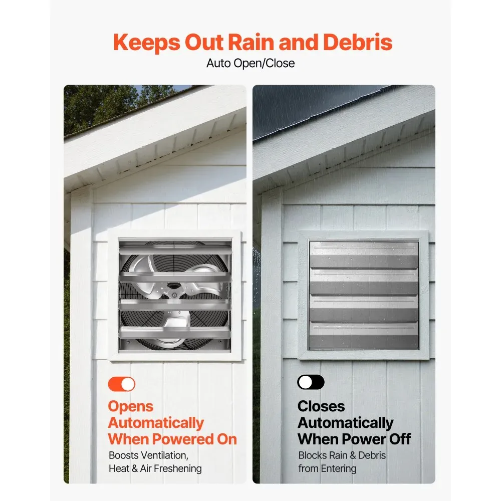 steel housing shutter exhaust fan durable build