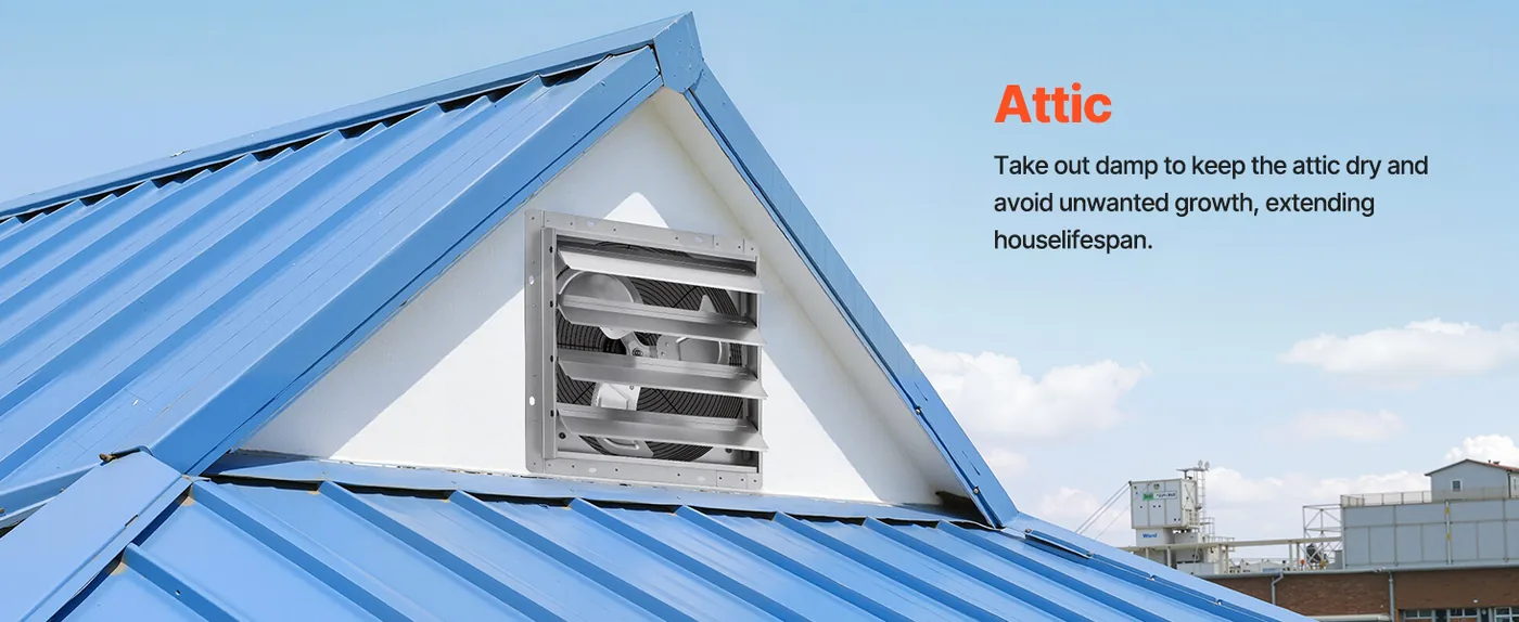 VEVOR 16 inch Shutter Exhaust Fan 2438 CFM Wall Mount Attic