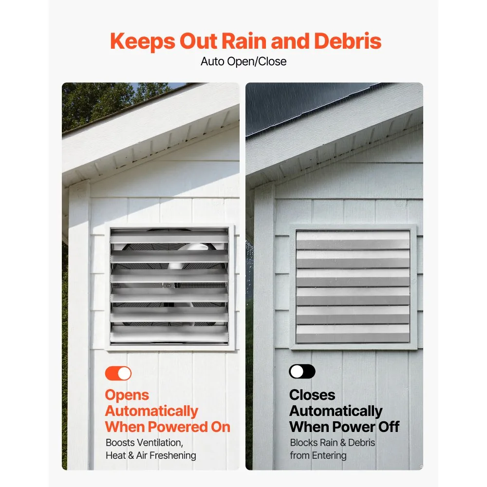 steel housing shutter exhaust fan durable build