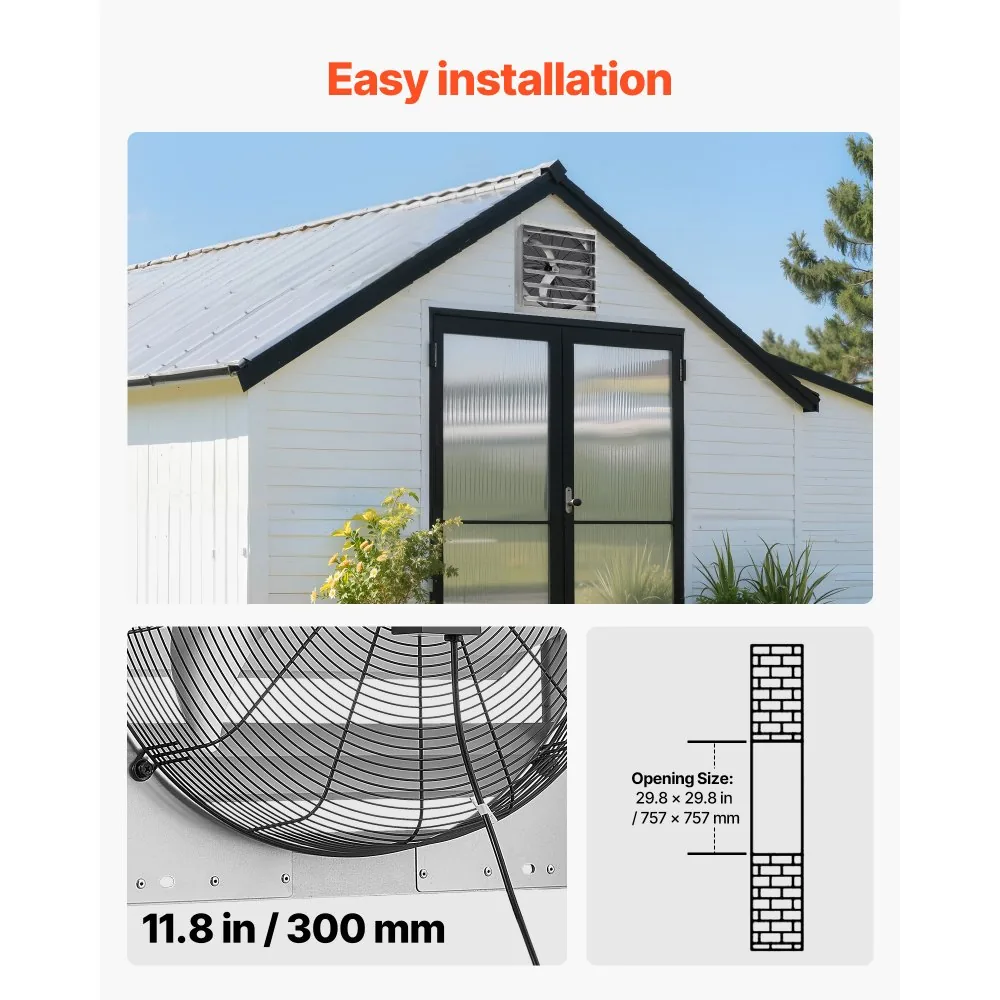 30 inch shutter exhaust fan dimensions