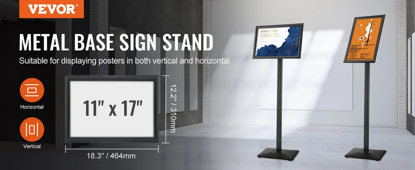 VEVOR metal base pedestal sign holder overview
