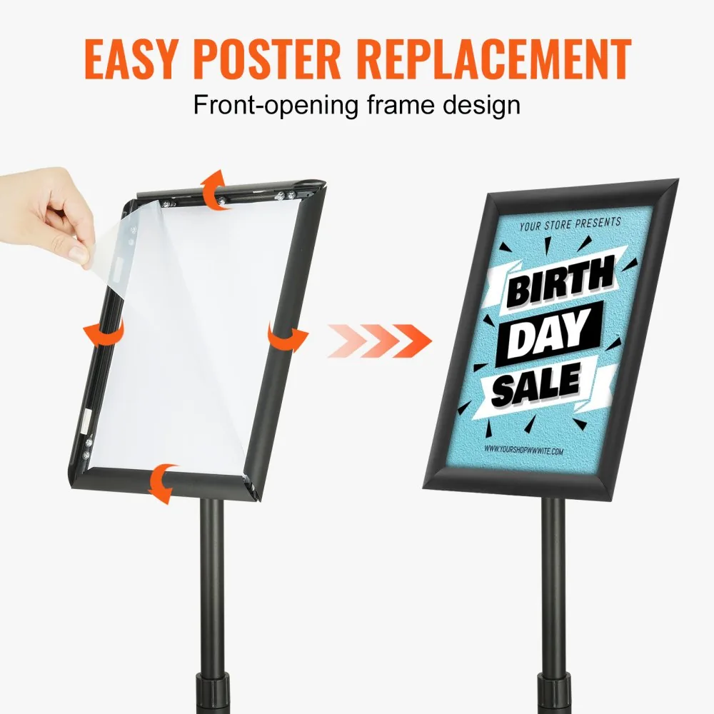 VEVOR pedestal sign holder dimensions