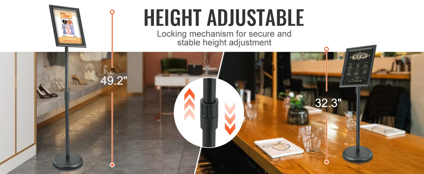 VEVOR 8.5 x 11 pedestal sign holder overview