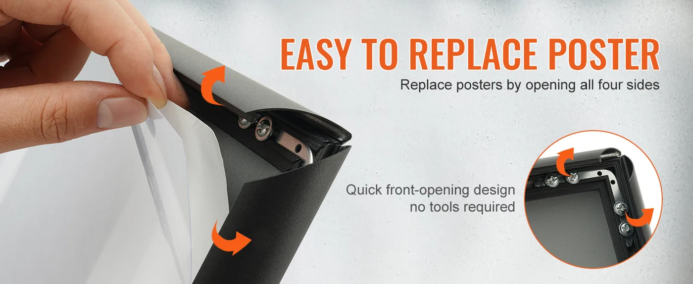 VEVOR 8.5 x 11 pedestal sign holder overview