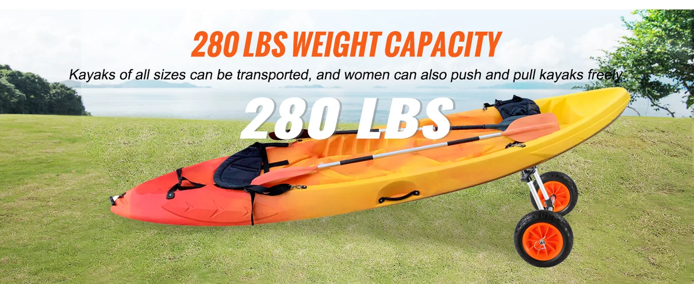 VEVOR Heavy Duty Kayak Cart 280 lbs Strong Load Capacity