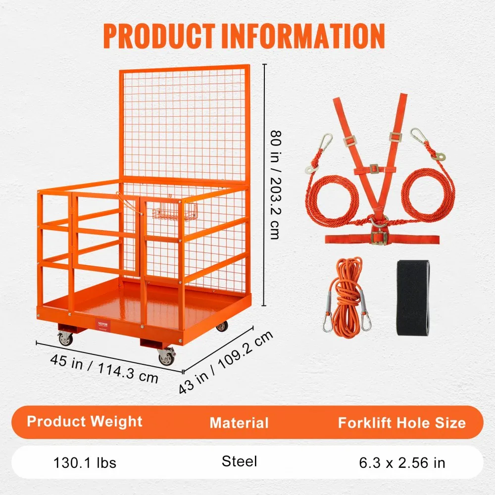 VEVOR forklift safety cage package contents