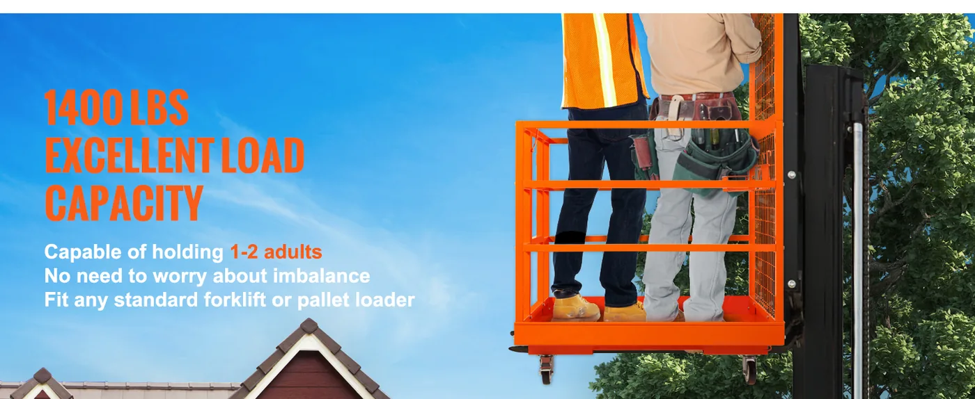 VEVOR Forklift Work Platform 1400 lbs 43 x 45 in Large Load Capacity