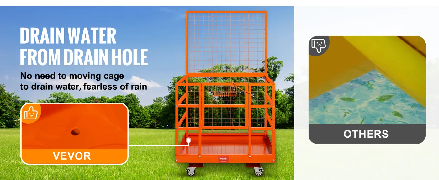 VEVOR Forklift Work Platform 1400 lbs 43 x 45 in Easy to Clean