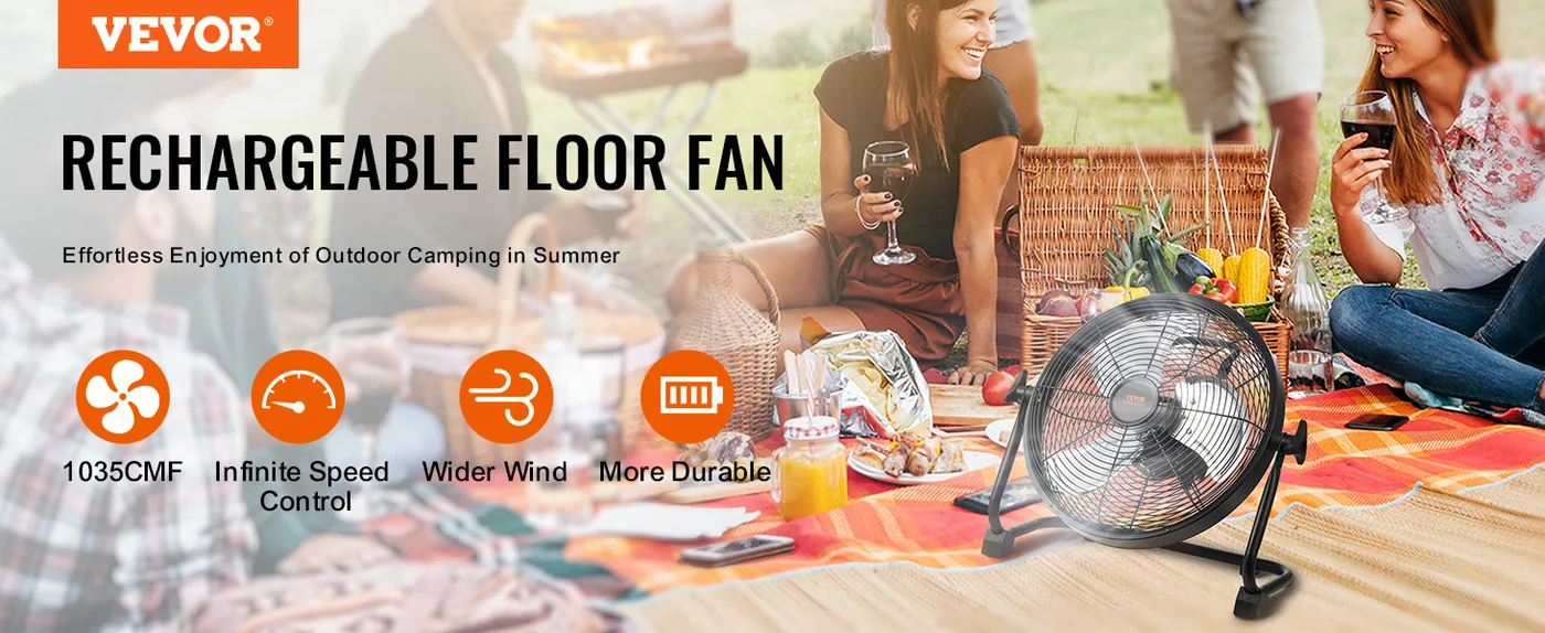 VEVOR Cordless Fan 12 in 12 inch overview