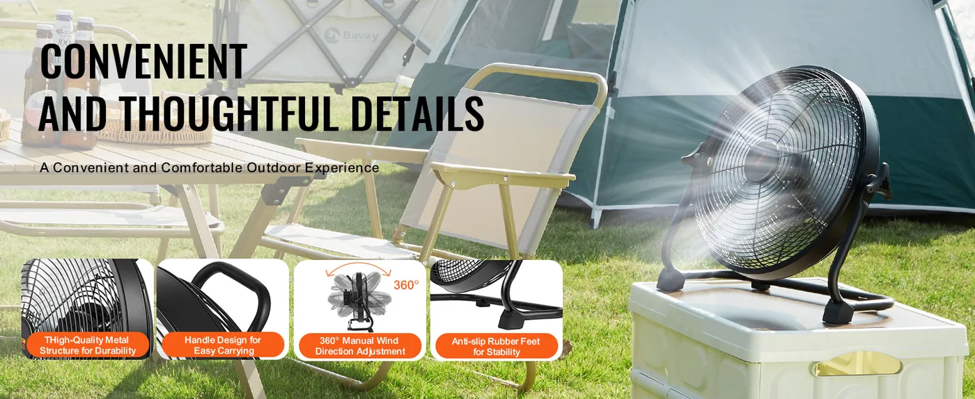 VEVOR Cordless Fan 12 in 12 inch feature 3