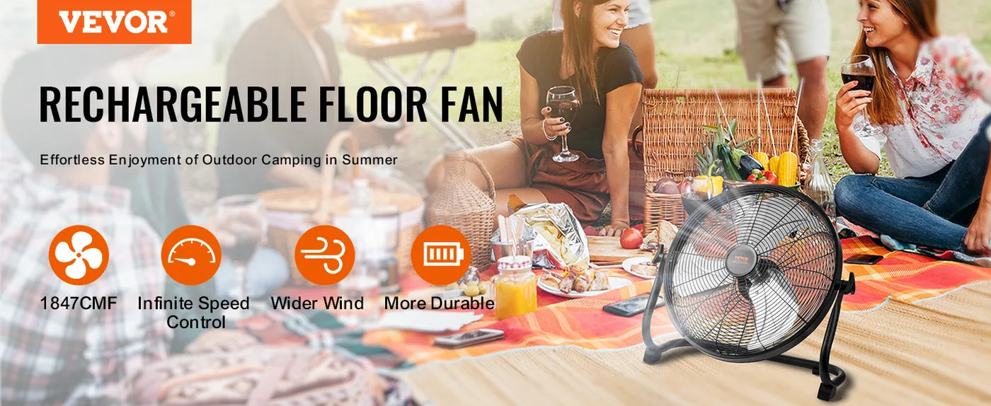VEVOR Cordless Fan 16 in 16 inch overview