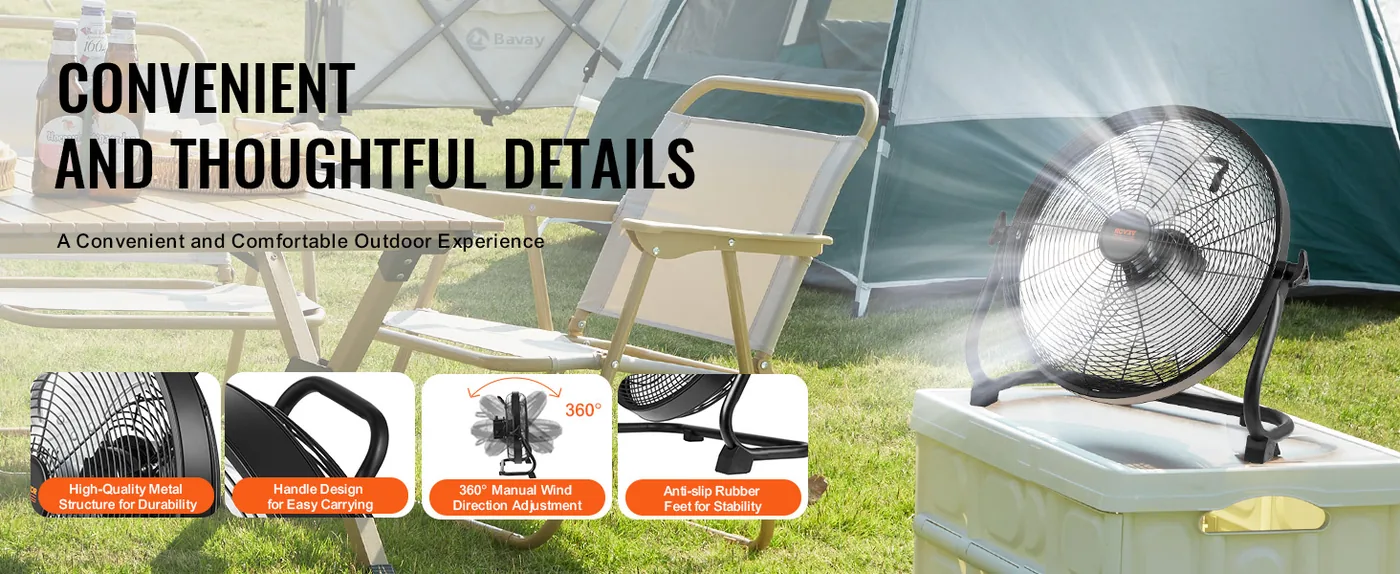 VEVOR Cordless Fan 16 in 16 inch feature 3