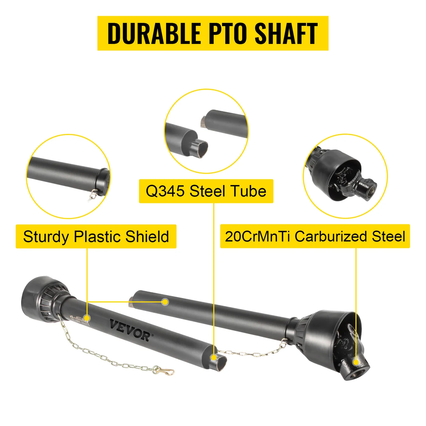 VEVOR PTO Shaft 1 3/8" PTO Drive Shaft Black 55" / 1400 mm feature 2