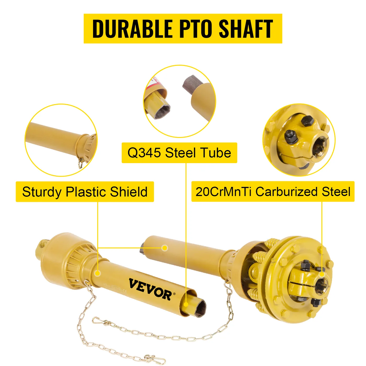 VEVOR PTO Shaft Yellow 41" / 1050 mm feature 2