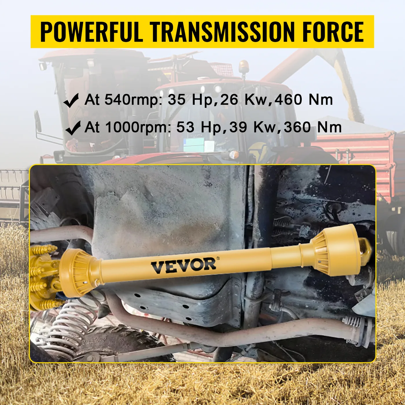VEVOR PTO Shaft Yellow 41" / 1050 mm feature 4